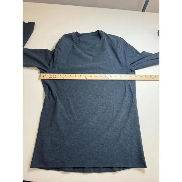 Lululemon Shirt Mens S Small Heathered Blue Surge Warm Long Sleeve Running Train - Picture 4 of 5